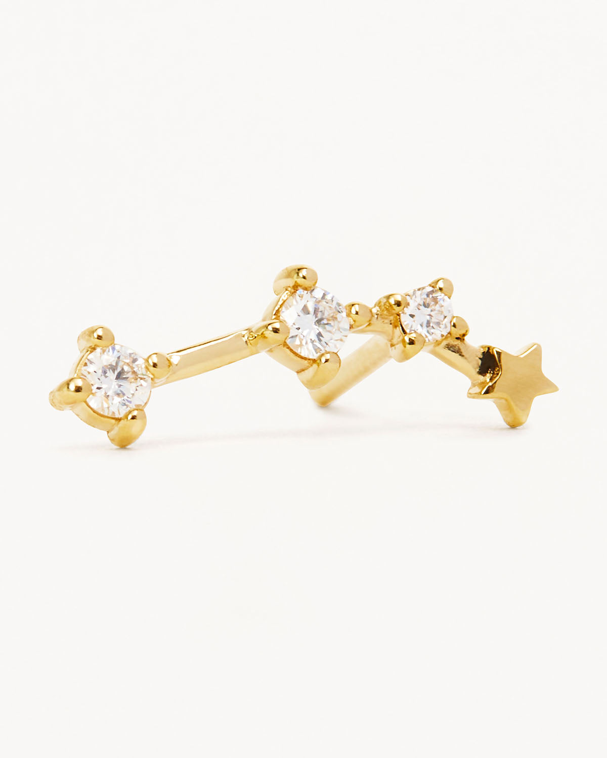 14K Solid Gold Starry Night Zodiac Constellation Diamond Earrings for Aries - Elegant Celestial Jewelry for Birthdays, Anniversaries & Special Occasions