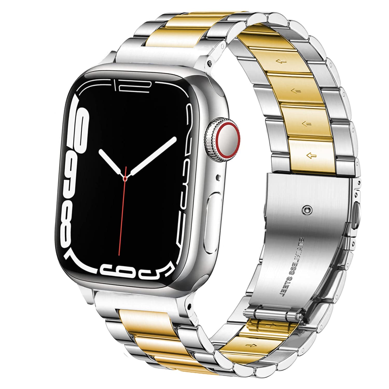 Premium Stainless Steel Band Compatible with Apple Watch Series 10/9/8/7/6/5/4/3/SE/Ultra - 38mm/40mm/41mm/42mm/44mm/45mm/46mm/49mm - Durable Metal Strap Replacement for Men & Women - Perfect for Workouts, Office Wear & Everyday Use