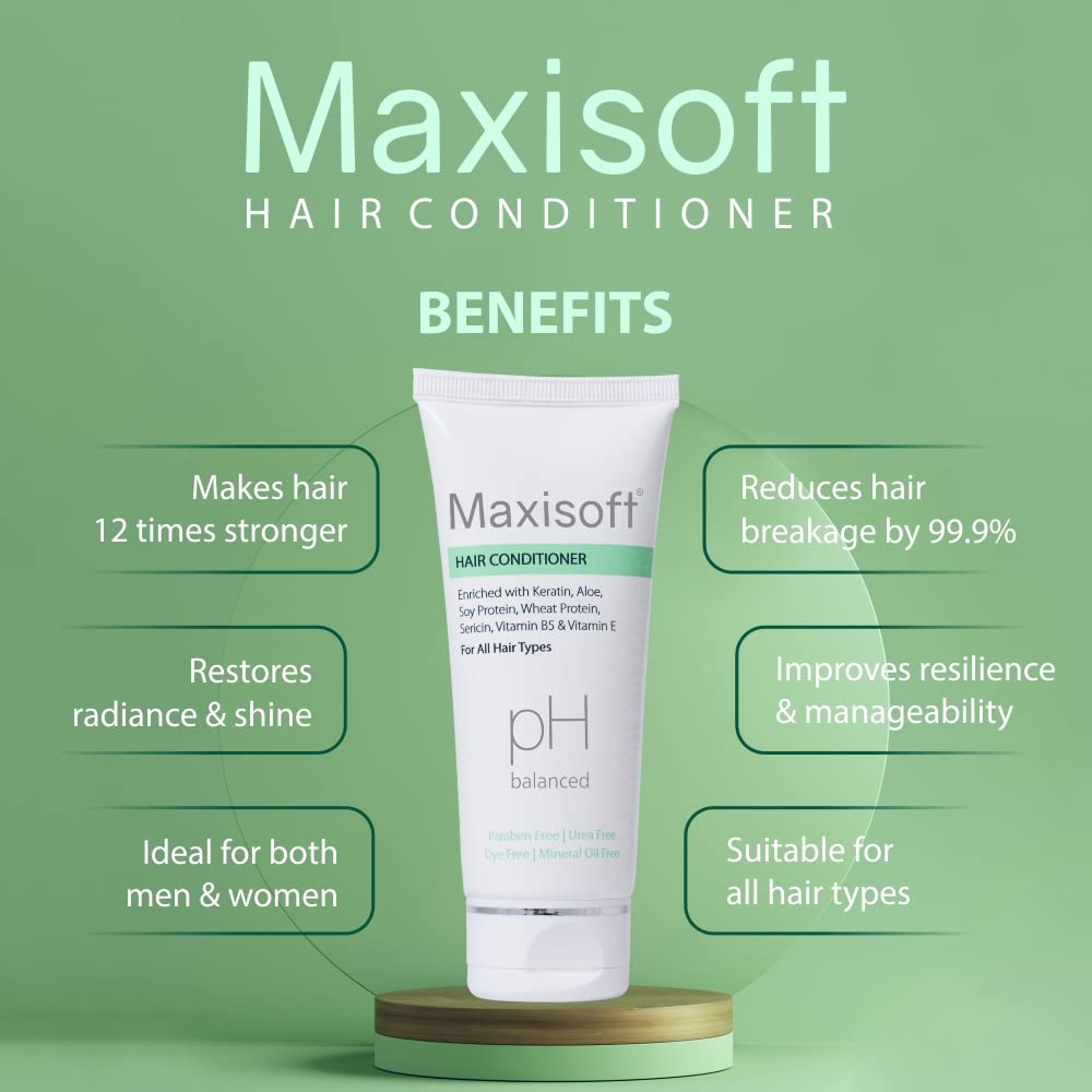 Maxisoft Hair Conditioner for Dry & Damaged Hair - Sulfate & Paraben Free, Deep Repair Treatment for Women & Men - 100ml - Leaves Hair Healthy, Silky & Smooth | Perfect for Daily Use, Post-Color Care & Frizz Control
