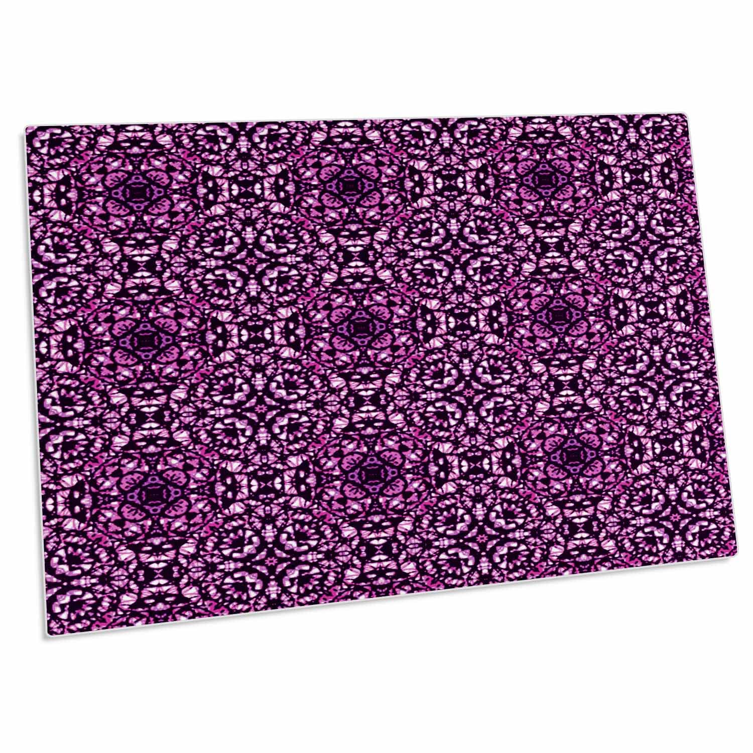 3D Rose Purple and Pink Kaleidoscope Pattern Desk Pad Place Mats Set of 4 - Non-Slip Table Protector for Dining, Office, or Home Decor (dpd-217966-1) | Perfect for Parties, Daily Use, and Gift Giving