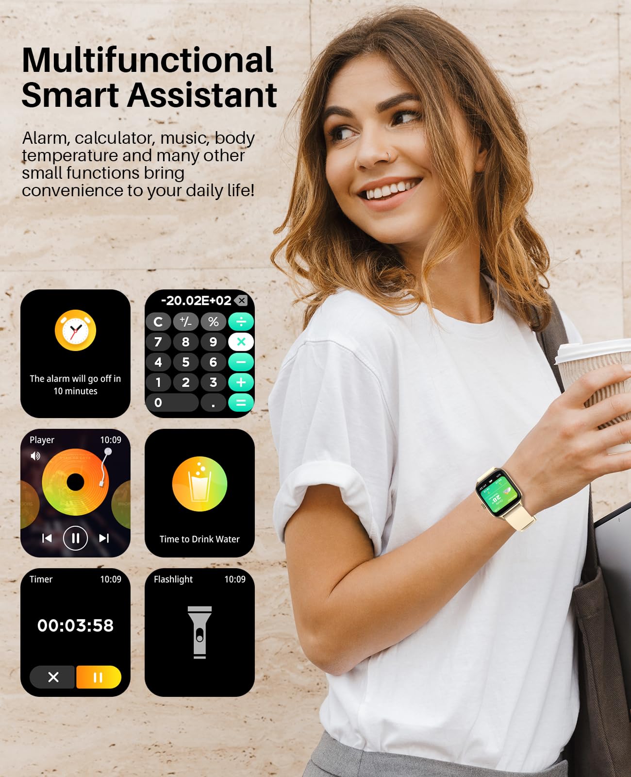 Smart Fitness Tracker Watch for Men & Women - 1.96