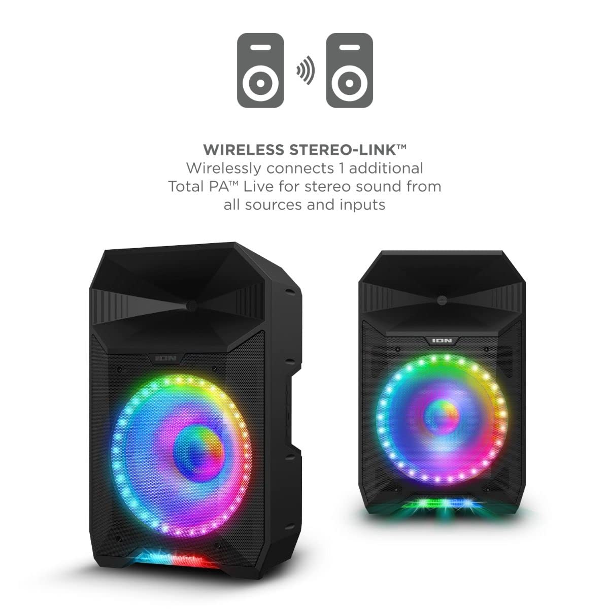 Renewed Ion Total PA Live High-Power Bluetooth Speaker System with Premium Wide Sound - Perfect for Outdoor Parties, Live Performances & Home Entertainment