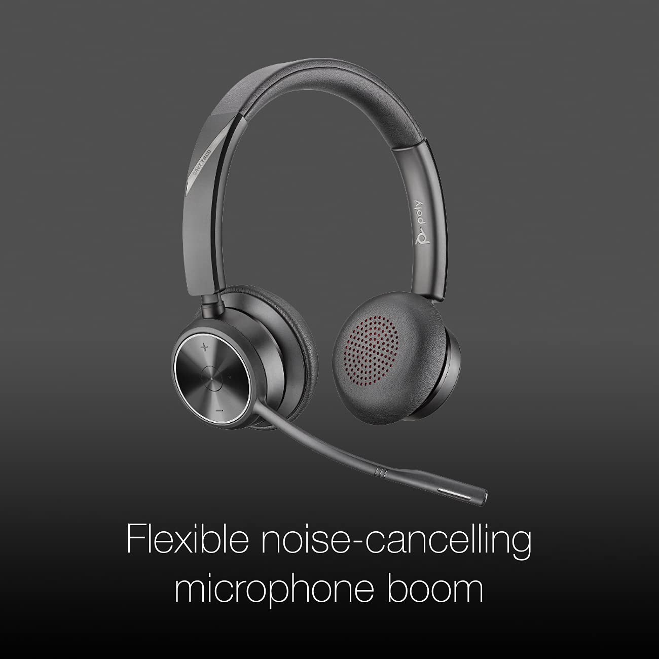 Poly Savi 7320 Wireless Stereo Office Headset with Noise-Canceling Mic - 13H Talk Time, Teams Certified, Enhanced Security | Compatible with Laptop, Mac & Desk Phones | Includes GTW Microfiber Cloth | Perfect for Remote Work, Call Centers & Video Conferencing