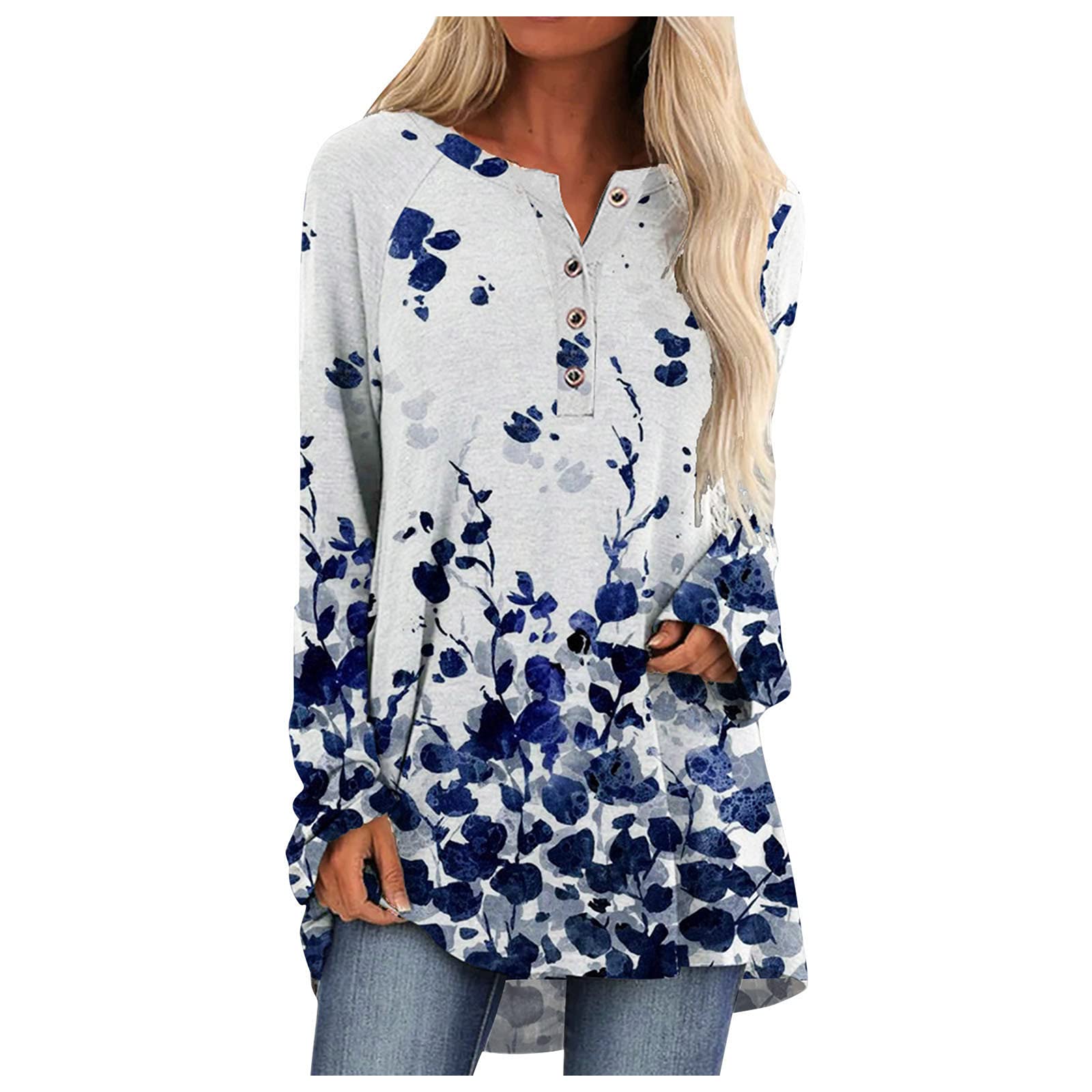 Women's Long Sleeve Tunic Tops for Leggings - Casual Loose Fit O-Neck T-Shirt | Perfect for Yoga, Workout & Everyday Wear