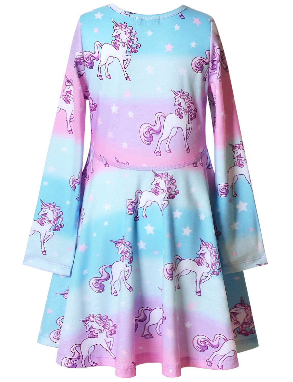 **Jxstar Girls & Doll Matching Unicorn Mermaid Dresses - Long Sleeve Outfits for Kids & Dolls - Perfect for Birthday Parties, Halloween, and Dress-Up Play**