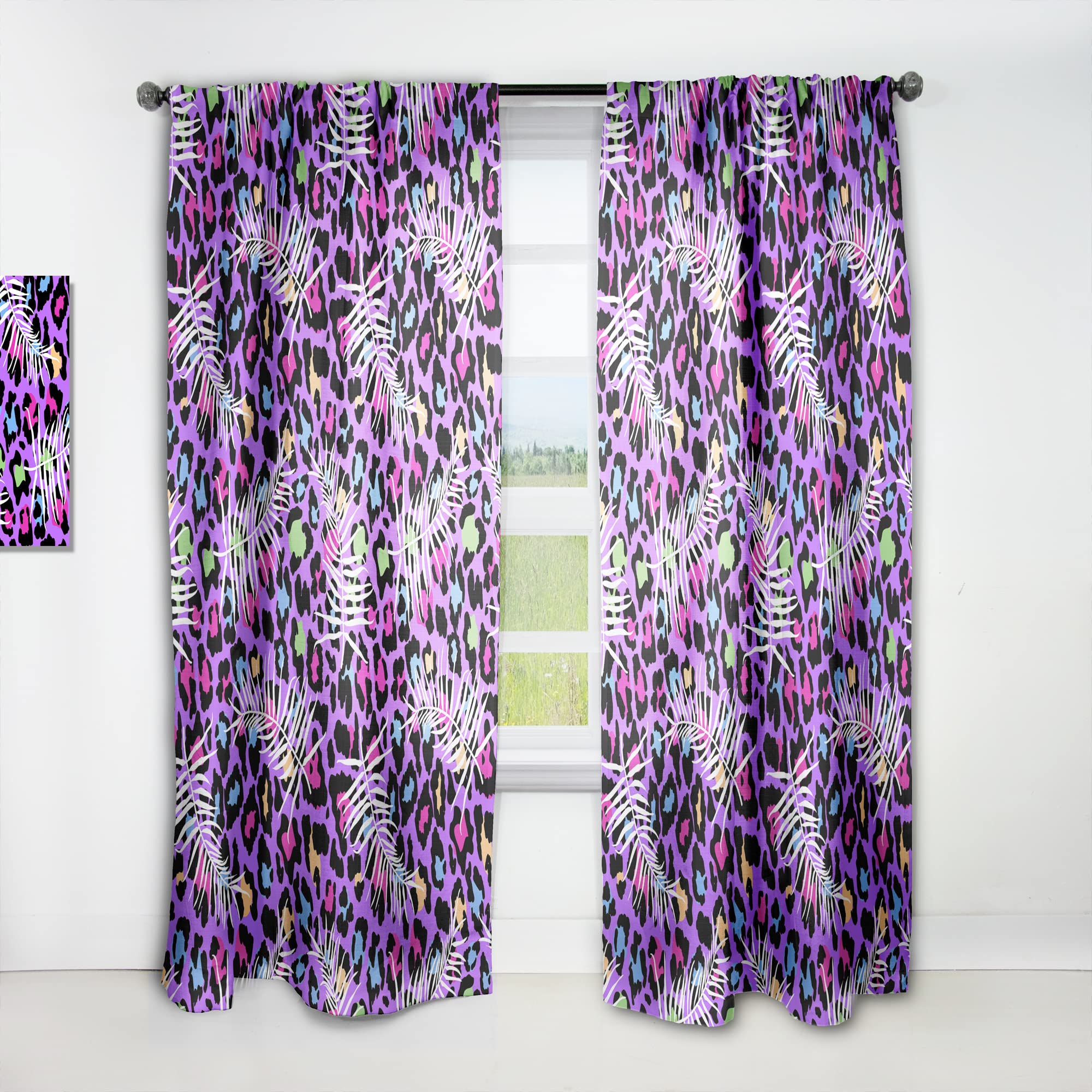 DesignQ Leopard Print Safari VIII Blackout Curtains - Thermal Insulated Single Panel 52x90 Inches for Bedroom & Living Room - Perfect for Home Theater, Nursery & Energy Efficiency