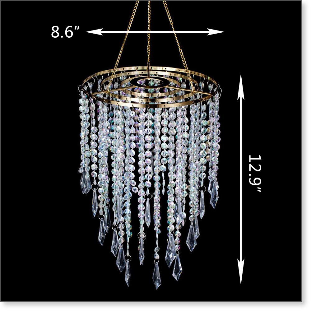 Sparkling Mini Chandelier with Acrylic Droplets - Wedding & Home Decor