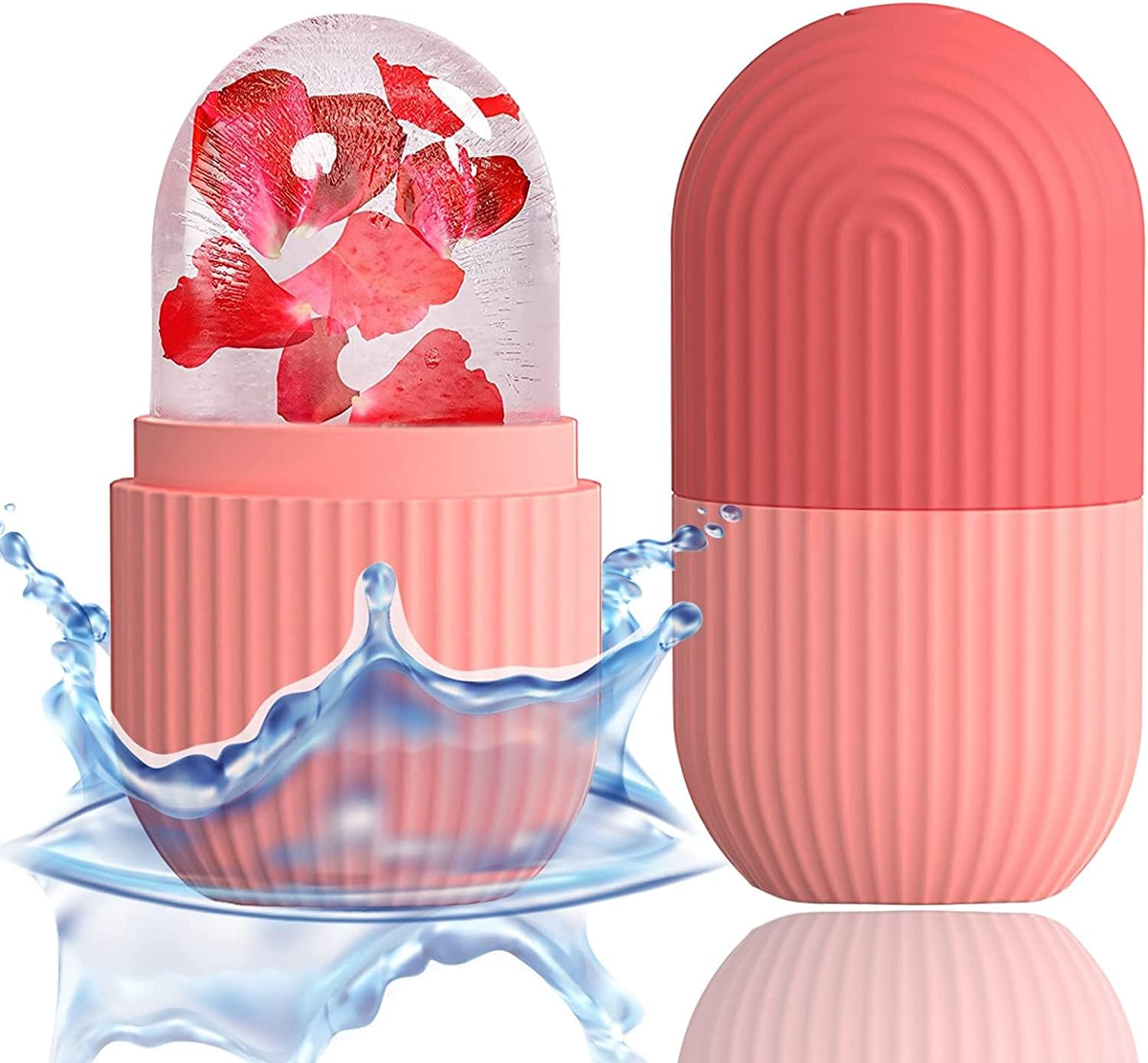 Dweezhet Ice Roller for Face Massager | Cooling Facial Roller for Glowing Skin | Pink Skincare Ice Cube Roller for Puffiness & Dark Circles - Perfect for Morning Routine & Post-Workout Recovery