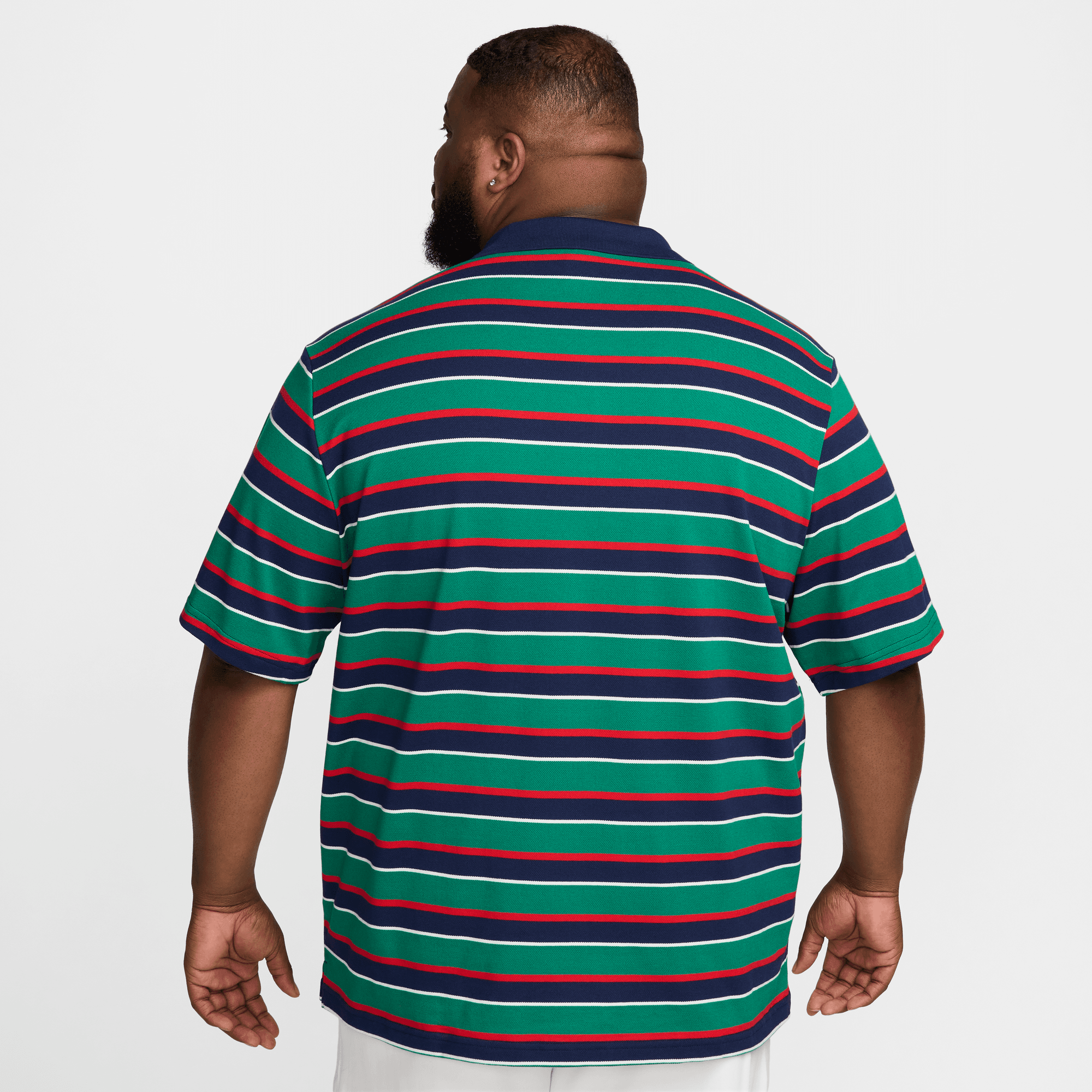 Men's Striped Polo Shirt - Green, Navy & Red Color Options | Casual Golf & Business Casual Wear
