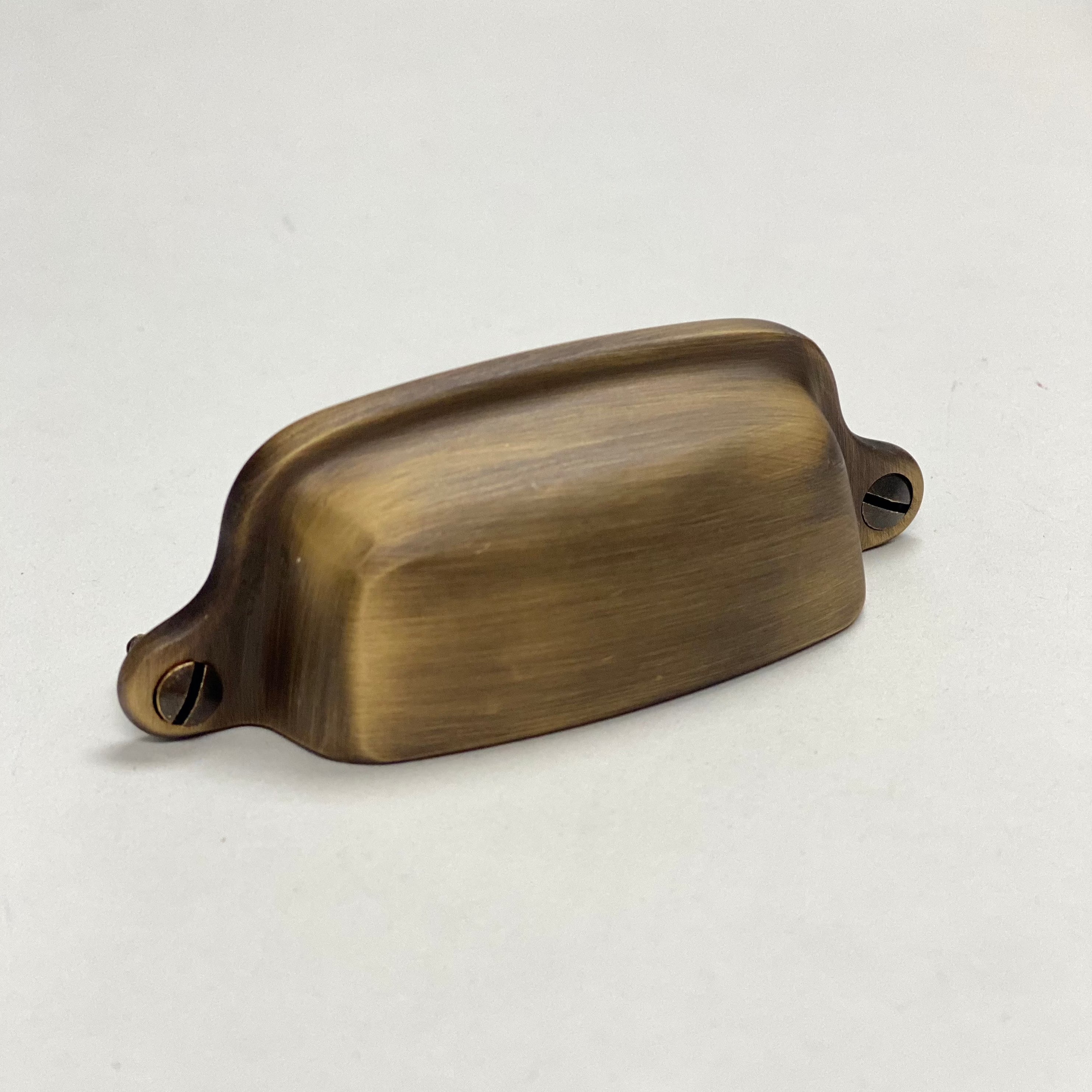 Antique Brass Cabinet Cup Drawer Pulls - Vintage Style Hardware for Kitchen & Bathroom Cabinets - Perfect for Home Renovation and Furniture Upgrade