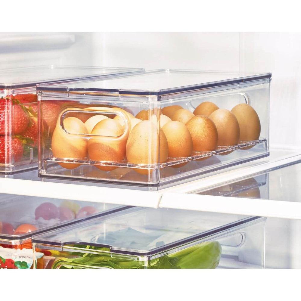iDesign Egg Tray for 15 Eggs - Refrigerator Organizer for Fresh Eggs Storage | Perfect for Kitchen, Pantry & Farmhouse Use