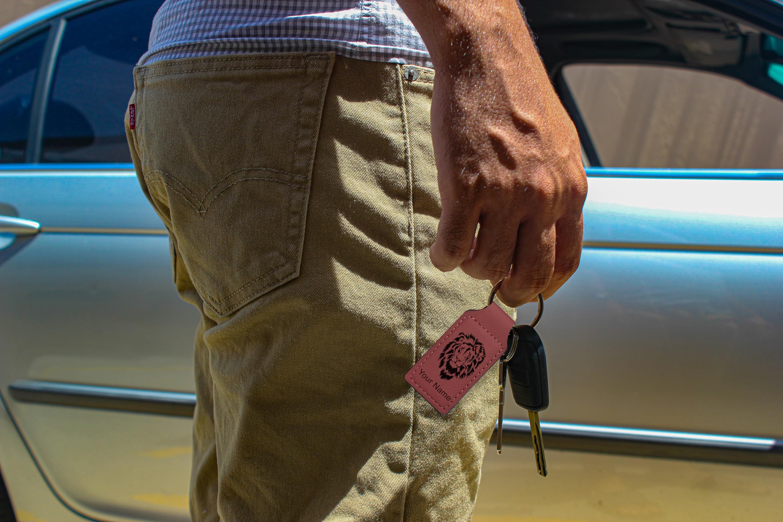 Personalized Engraved Rectangle Keychain for Disc Golf - Custom LaserGram Keychain for Sports Enthusiasts - Perfect for Gifts, Tournaments & Outdoor Activities