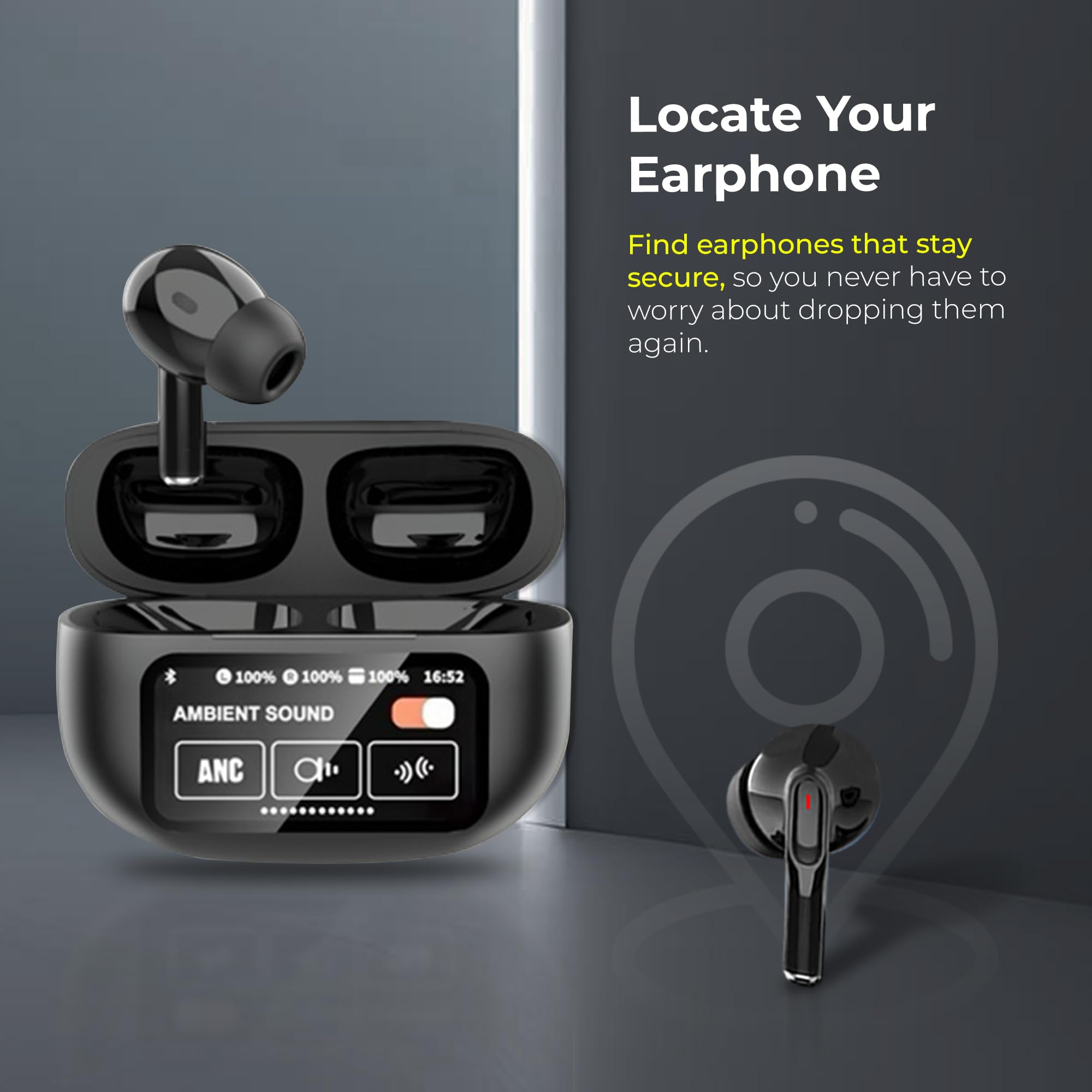 Wireless Bluetooth 5.4 Earbuds with Active Noise Cancelling, Touch Control & Transparency Mode - Premium Black Stereo Headphones for Workout, Travel & Office Use