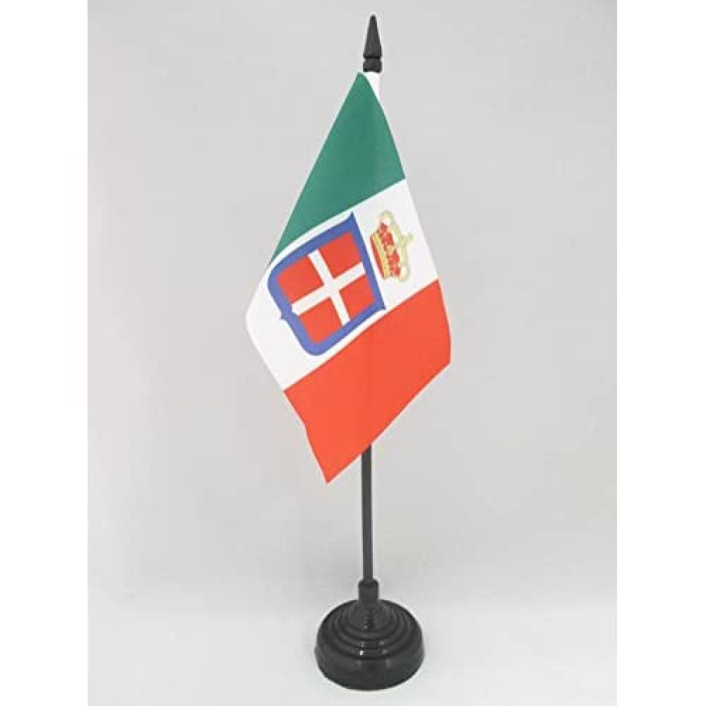 Italian Royal Crown Table Flag 4x6 Inches - Kingdom of Italy Desk Flag with Black Plastic Base - Perfect for History Enthusiasts, Italian Heritage Decor & Office Display