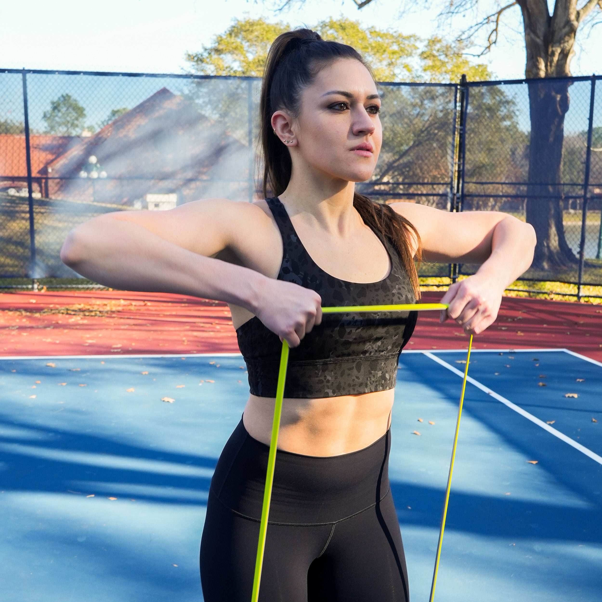 PRCTZ Resistance Bands for Workout - Extra Light Power Training Bands with Two-Tone Colors for Strength Training, Yoga, Pilates & Home Fitness