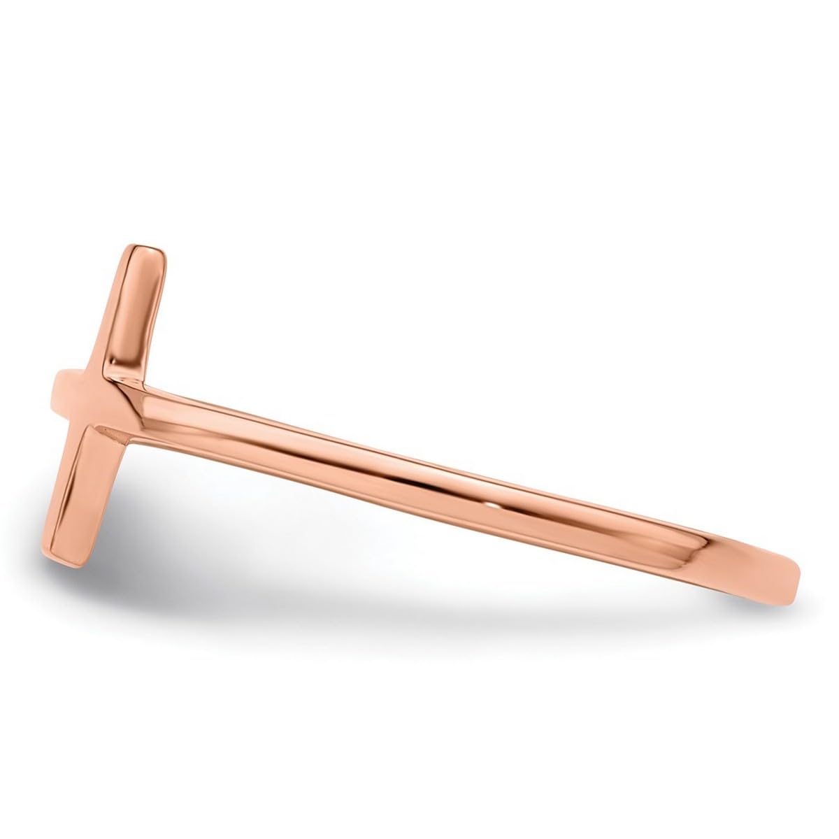 925 Sterling Silver Religious Cross Ring for Women - Faith Inspired Jewelry in Pink, Yellow & Silver | Sideways Flashed Design | Multiple Sizes & Widths | Perfect for Church, Weddings & Everyday Wear