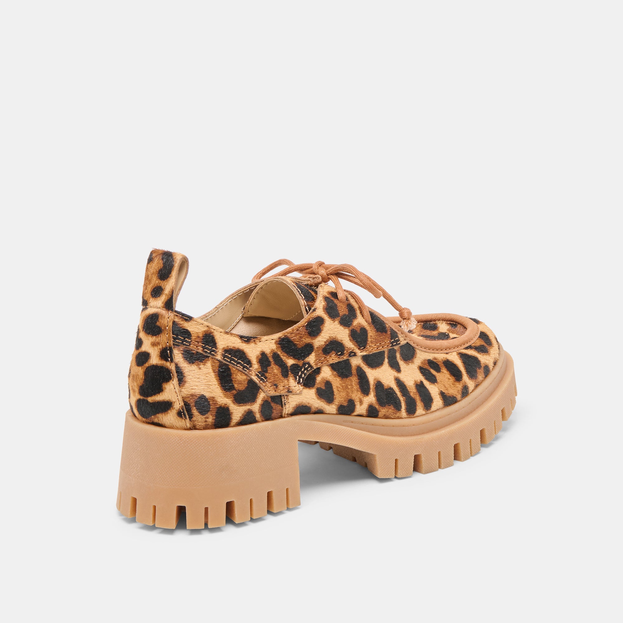MILZA Women's Loafers - DK Leopard Calf Hair Slip-On Shoes for Casual & Office Wear