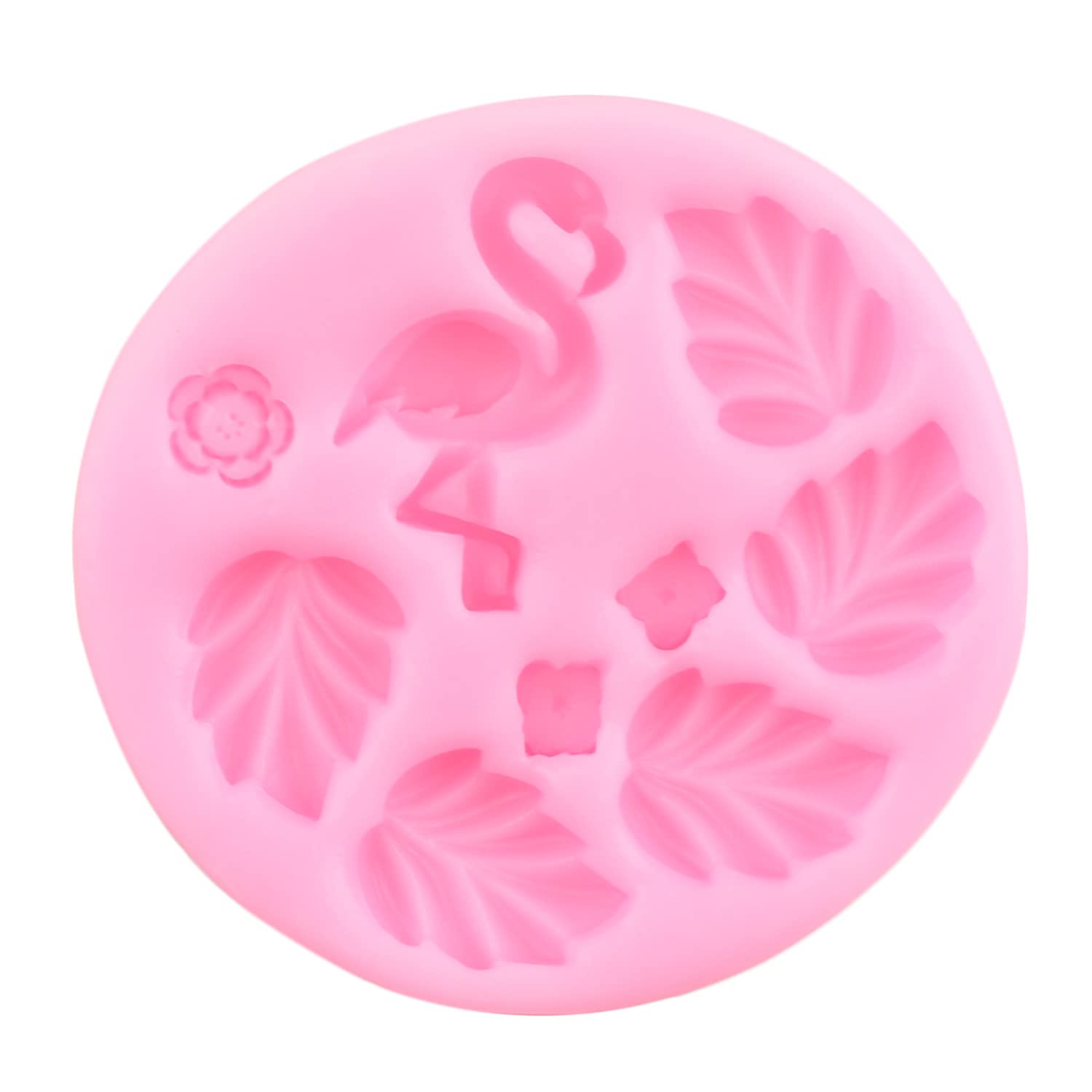 Flamingo Tropical Leaf Silicone Molds - Set of 4 for Cake Decorating, Chocolate, Candy & Resin Clay - Perfect for DIY Crafts, Baking & Party Decorations