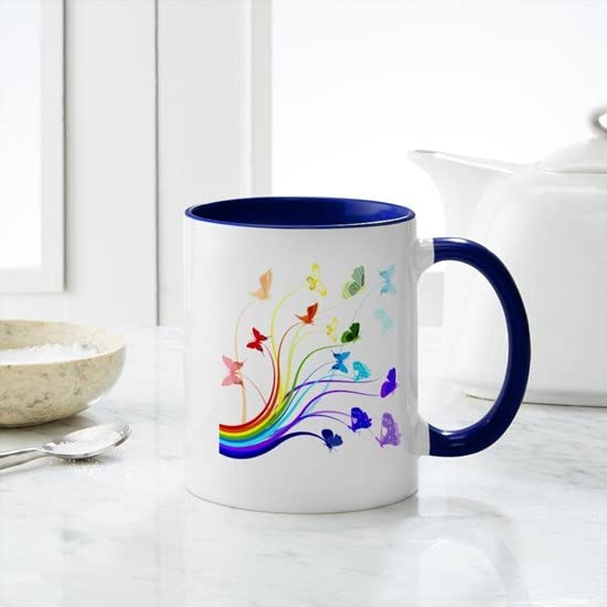 Butterfly Design 11 oz Ceramic Coffee Mug - 325 ml White Tea Cup for Home, Office & Gifts - Perfect for Morning Coffee, Tea & Hot Beverages