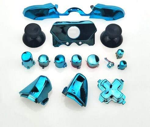 Xbox One Elite Controller Replacement Parts - Chrome Blue Bumpers, Triggers, Buttons & D-Pad (LB RB LT RT) | Perfect for Gaming, Repair & Customization | Compatible with Xbox One Elite Series 1 & 2 Controllers