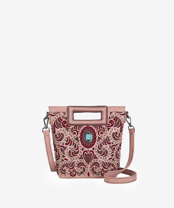 Montana West Embroidered Crossbody Bag for Women - Stylish Cut-Out Design, Perfect for Travel, Shopping & Everyday Use