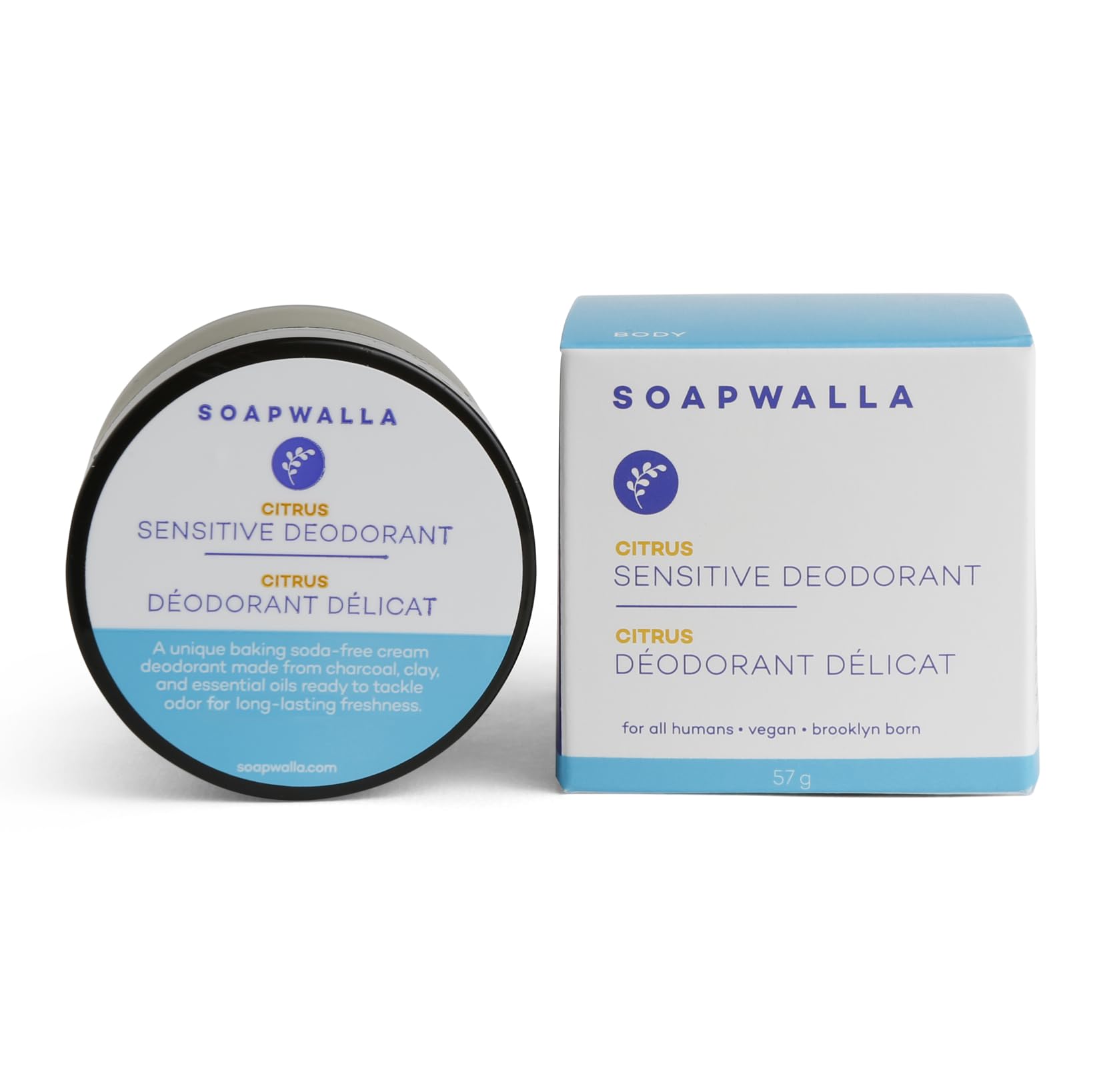 Natural Sensitive-Creme Citrus Aluminum-Free Deodorant Cream | Vegan, Cruelty-Free, Clean Skincare (2 oz) | Gentle Odor Protection for Sensitive Skin, Daily Use, Gym & Outdoor Activities