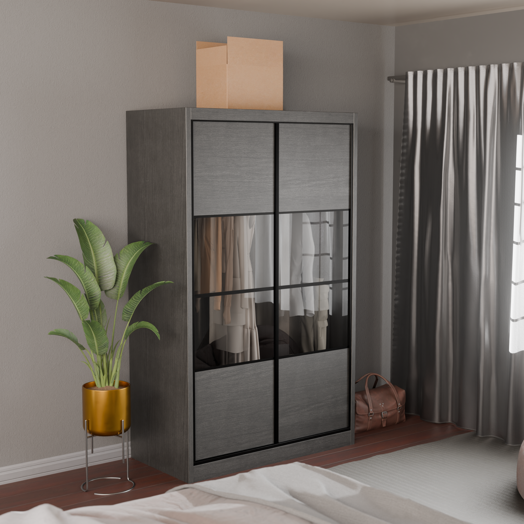 Josie Modular Wardrobe W01 - Customizable Closet Organizer with Adjustable Shelves & Hanging Rod - Perfect for Bedroom, Walk-In Closet & Small Space Storage Solutions