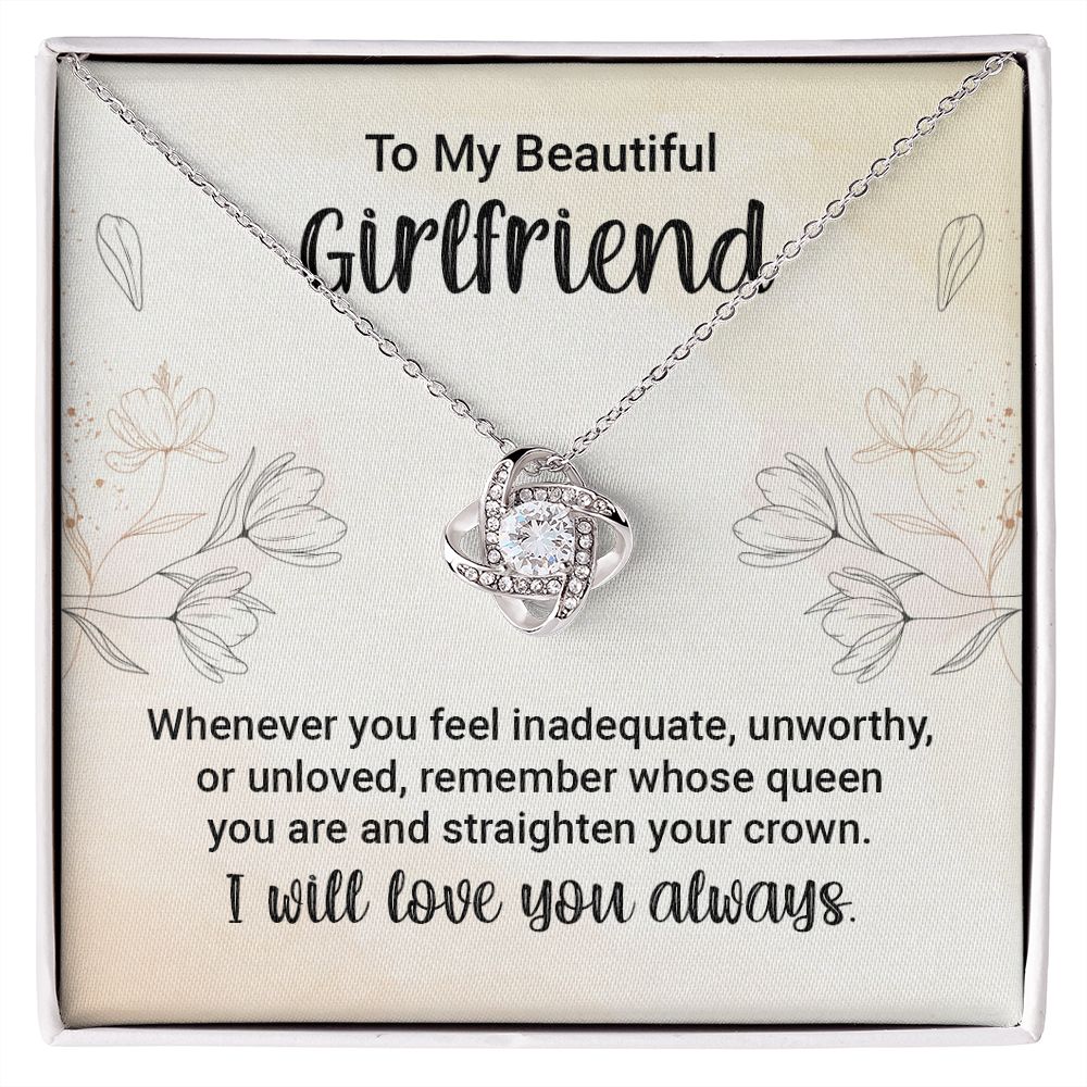 Love Knot Necklace for Women - 14K White or Yellow Gold Plated Cubic Zirconia Pendant - Romantic Gift for Girlfriend, Wife, Anniversary, Valentine's Day - Perfect for Date Nights & Special Occasions