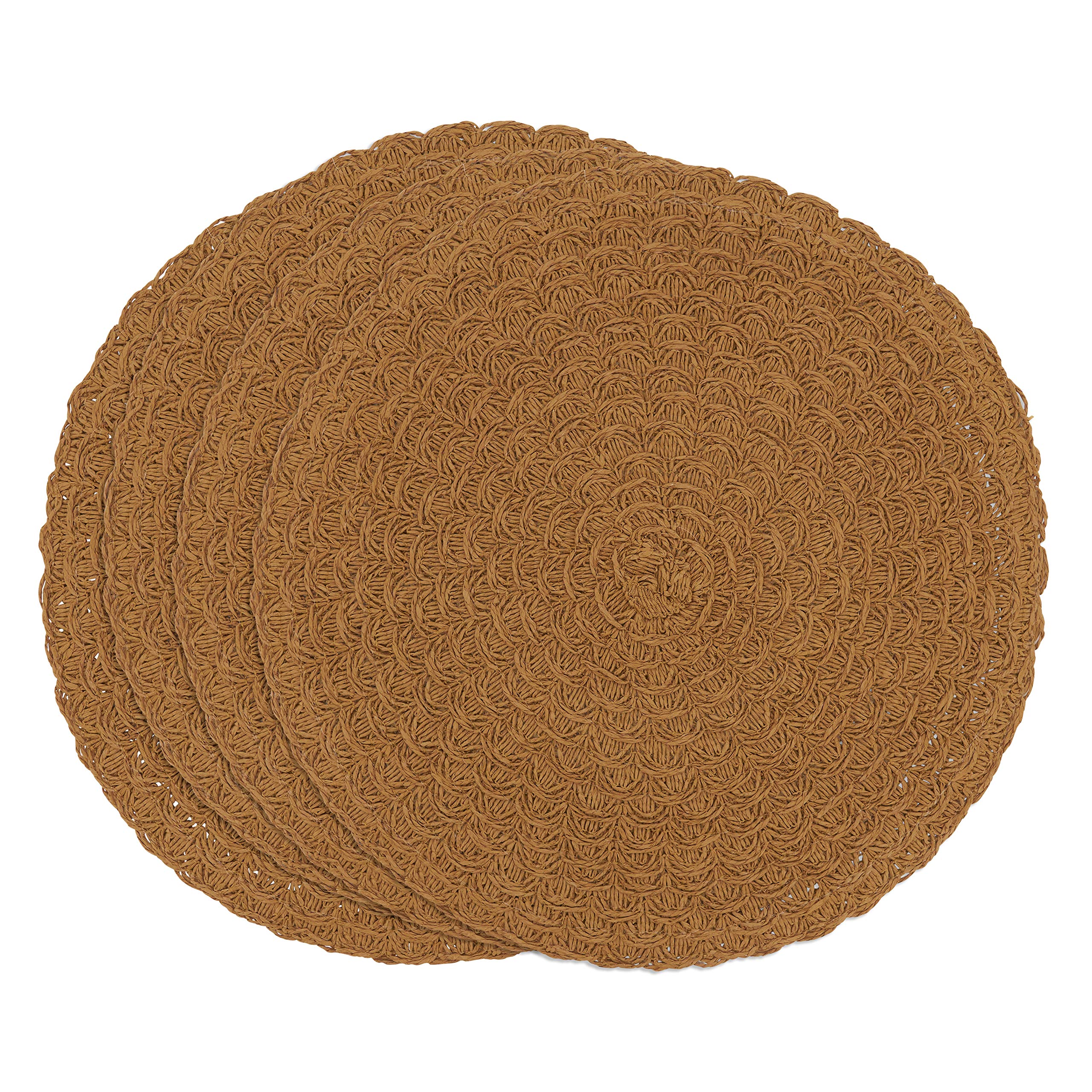 Eco-Friendly Woven Paper Placemats Set of 4 - Durable & Stylish Table Mats for Dining, Kitchen, Party Decor, and Home Entertaining