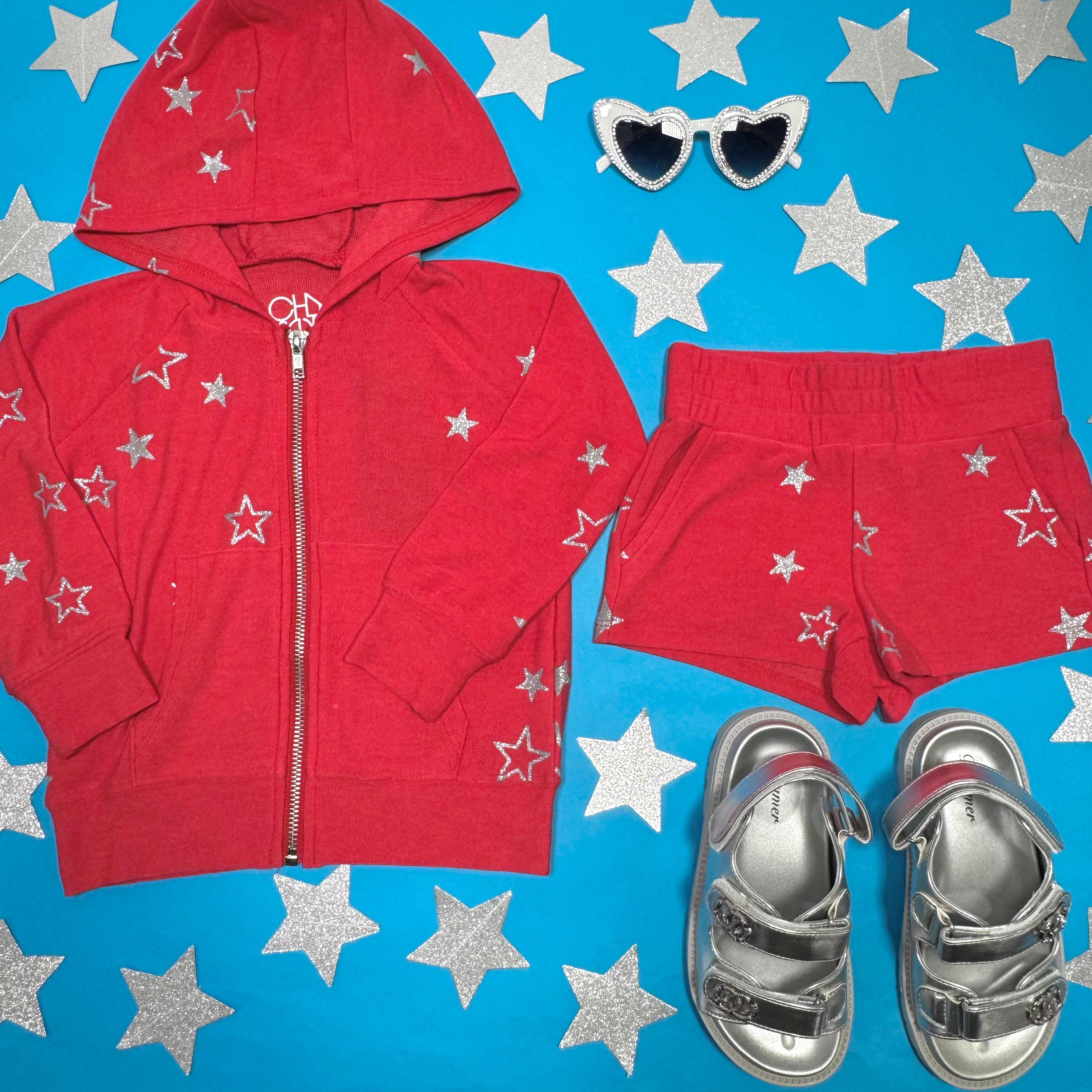 Glitter Stars Zip Up Hoodie for Women - Trendy Sparkly Pullover Jacket for Casual Wear, Gym, and Street Fashion