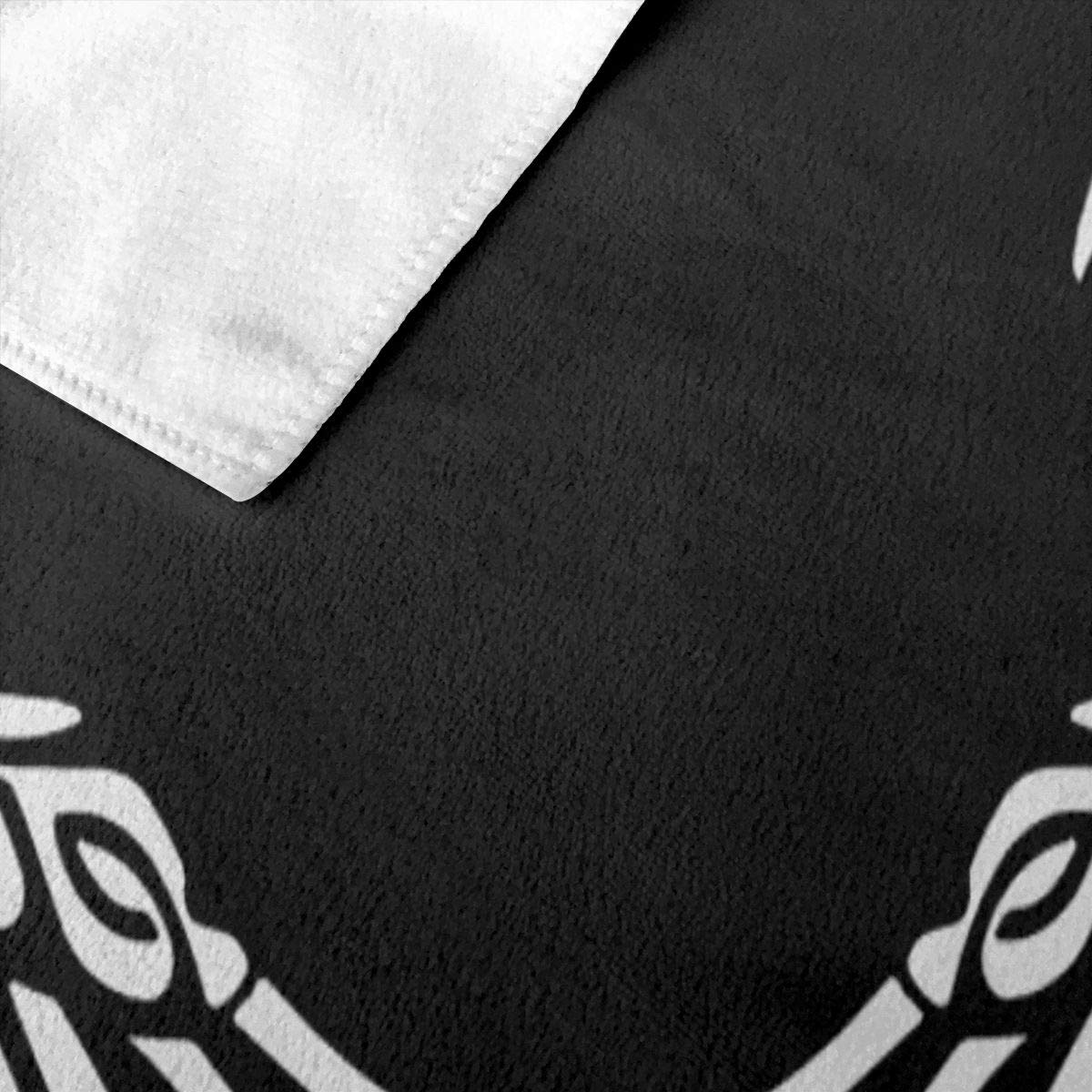 Viking Norse Wolf & Raven Rune Beach Towel - Quick Dry Bath Towel for Travel, Swim, Pool, Yoga & Gym | Odin Thor Inspired Design for Beach, Camping & Outdoor Adventures