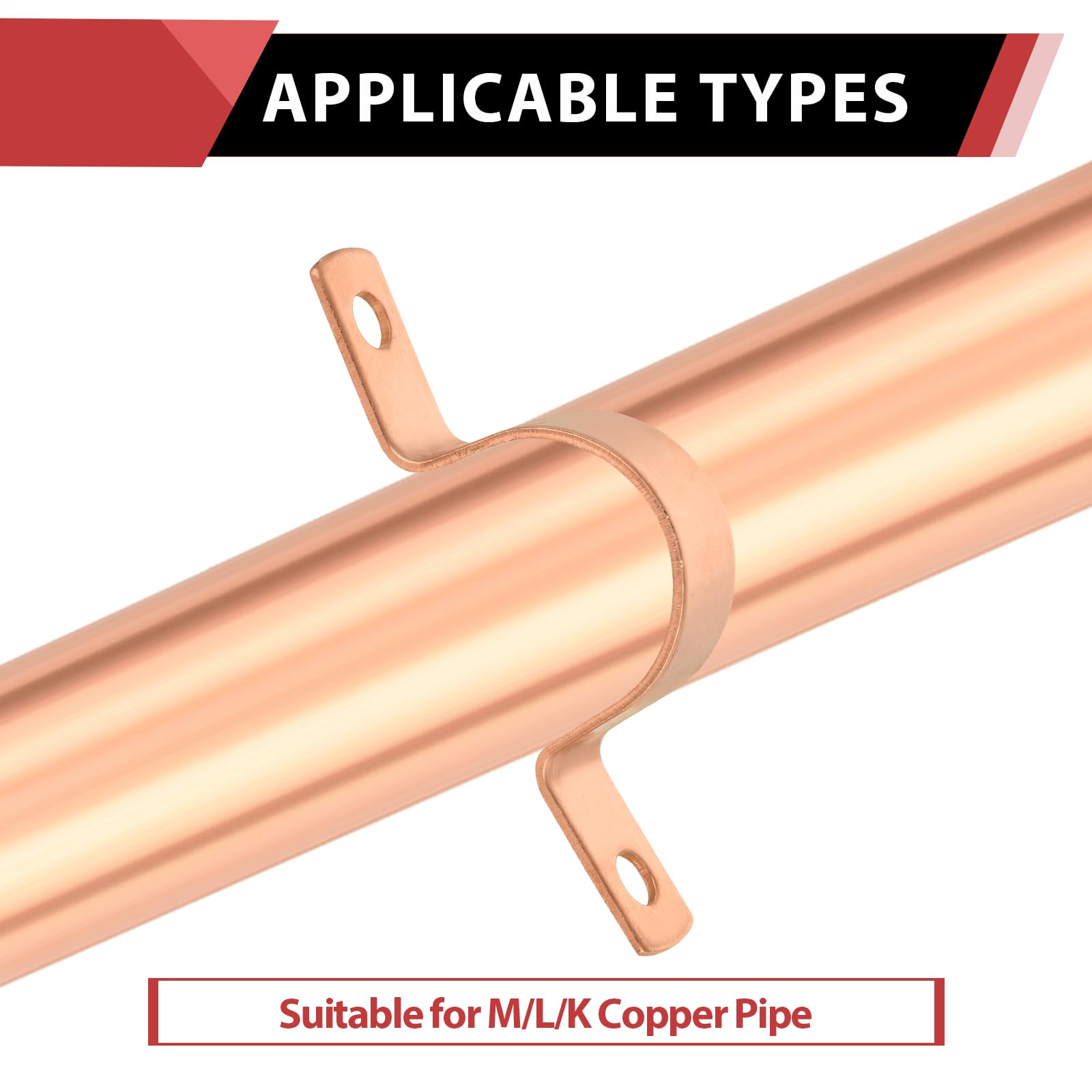 30-Pack EFIELD 3/4-Inch Copper Pipe Straps - Two-Hole Clamp Mount for Plumbing & HVAC - Heavy Duty Copper Made - Perfect for Water Lines, Gas Pipes & Electrical Conduits Installation