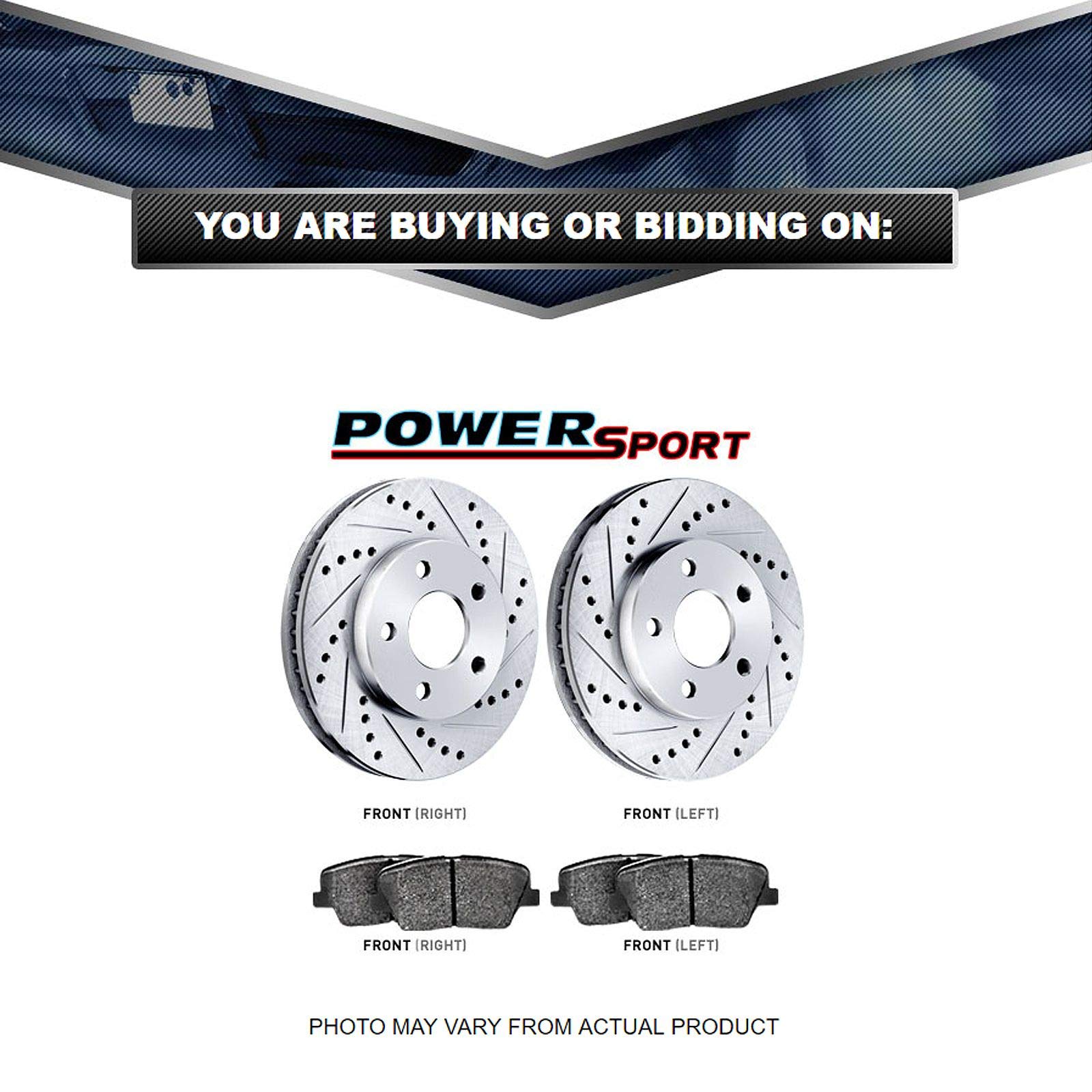 PowerSport Front Brake Pads and Rotors Kit - Ceramic Brake Pads with High-Performance Rotors (BLCF.63064.02) | Perfect for Motorcycles, ATVs & UTVs | Durable Stopping Power for Off-Road & Street Riding