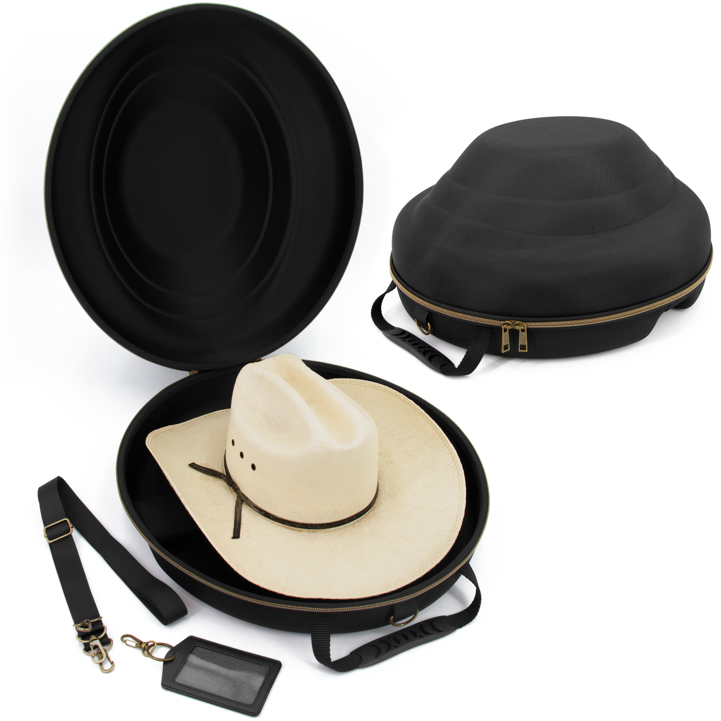 CASEMATIX Cowboy Hat Storage Box - Hard Shell Hat Case for Brims Up To 4.75
