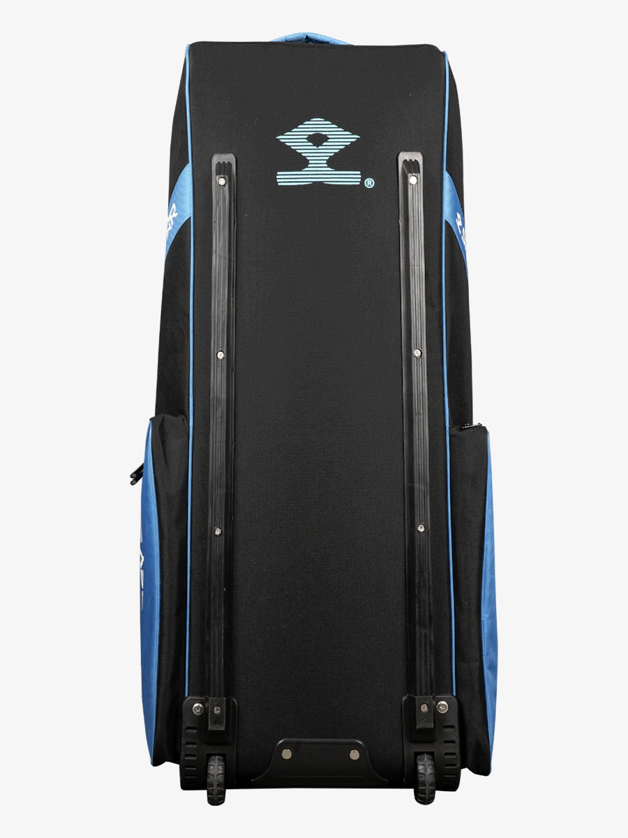 Shrey Star Wheelie 2.0 Cricket Bag - Premium Black & Steel Blue Cricket Gear for Professional Players - Perfect for Matches, Practice & Travel