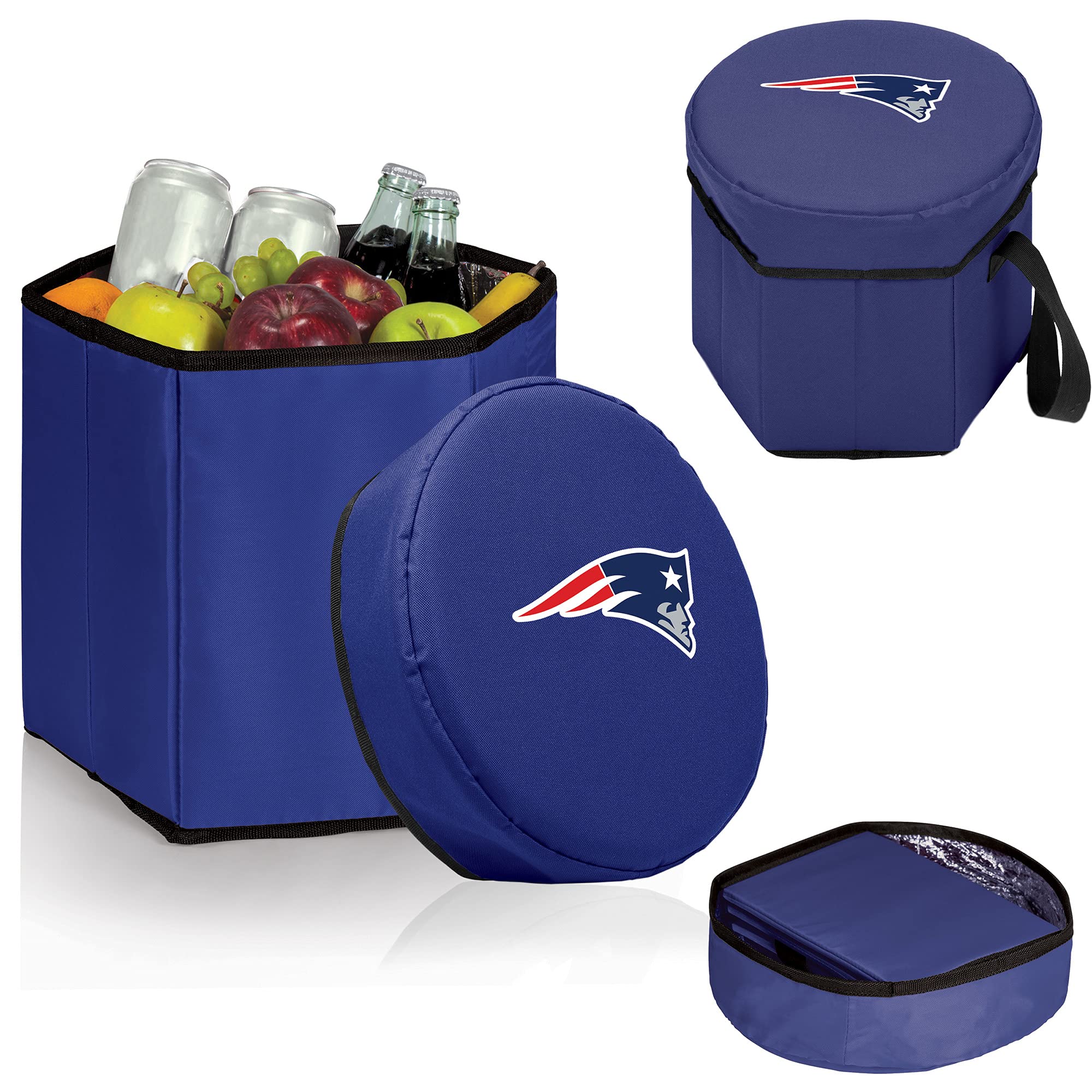 PICNIC TIME NFL Bongo Portable Soft Cooler & Seat - Insulated Beach Cooler Tote Bag with Shoulder Strap - Collapsible Cooler for Picnics, Tailgating, Camping & Outdoor Activities