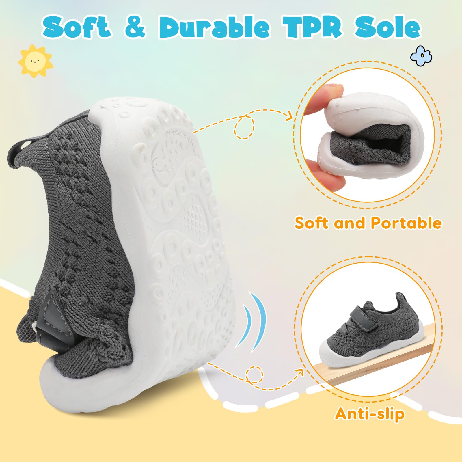 LeIsfIt Baby Walking Shoes for Girls & Boys - Soft Sole Non-Slip First Walkers - Lightweight Infant Sneakers for Early Steps - Perfect for Indoor Play, Outdoor Adventures & Special Occasions
