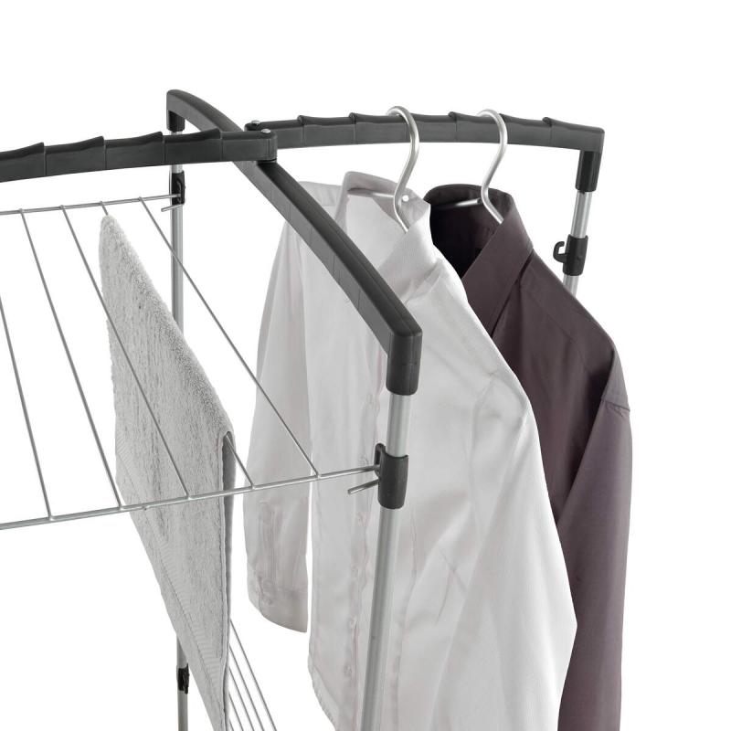 3-Tier Silver Metal Laundry Drying Rack - Space Saving Clothes Airer for Apartments, Dorms & Small Spaces - Foldable Garment Organizer for Indoor/Outdoor Use
