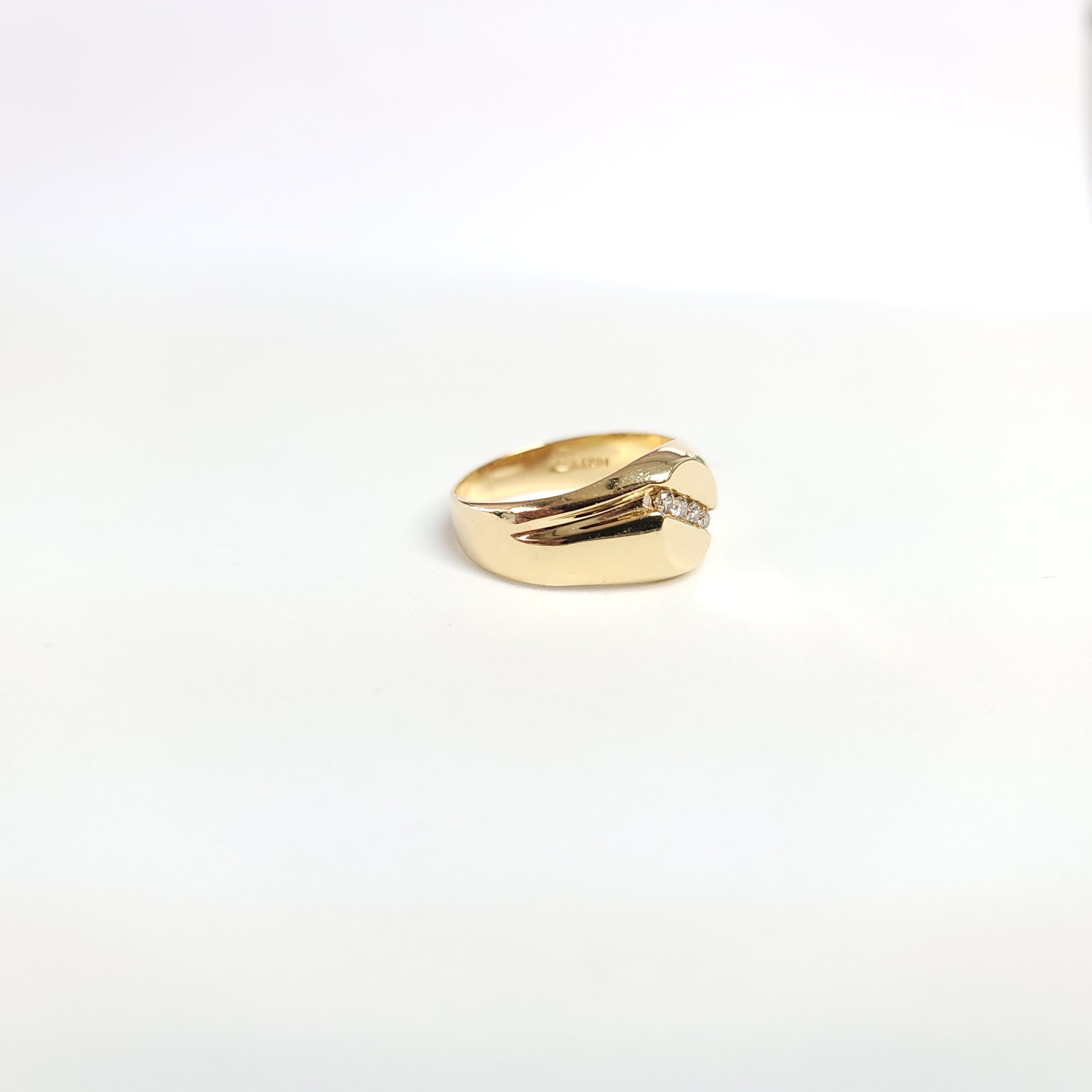 14K Yellow Gold Diagonal Diamond Wedding Ring - 0.10cttw, Elegant Bridal Jewelry for Engagement, Anniversary & Special Occasions