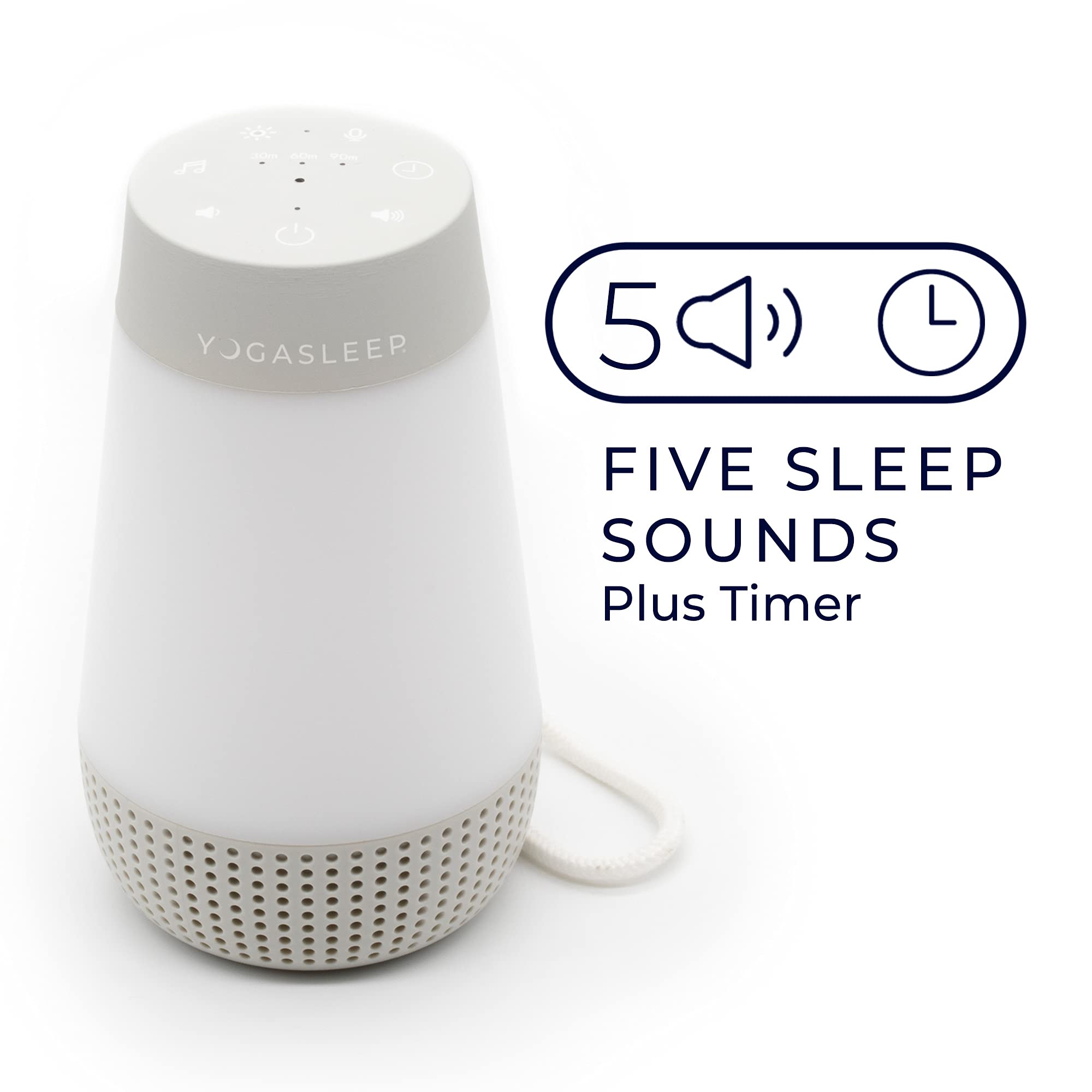 Yogasleep Baby Soother White Noise Sound Machine with Amber Night Light | Portable Travel Size Noise Cancelling Device for Infants | Perfect Baby Registry Gift & Nursery Decor | Ideal for Bedtime, Naptime & Travel