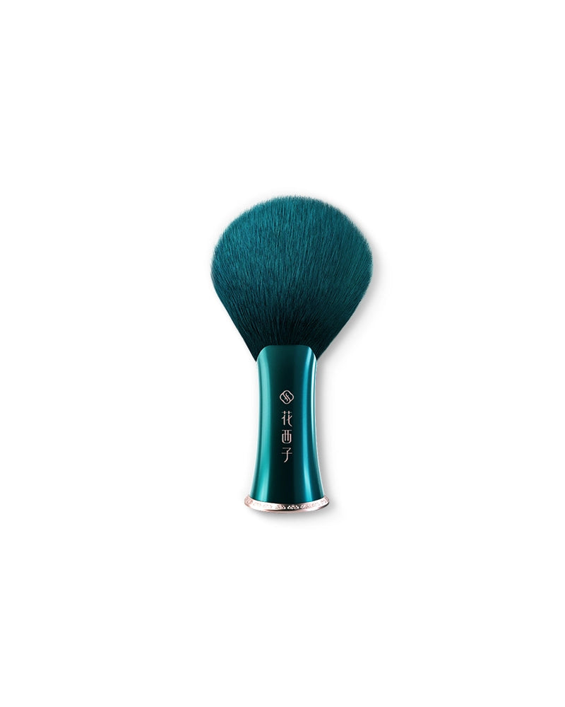 Premium Feathering Fan Pressed Powder Brush - Soft Vegan Makeup Brush for Loose & Pressed Powder, Foundation & Blush - Perfect for Flawless Airbrush Finish & On-the-Go Touch Ups