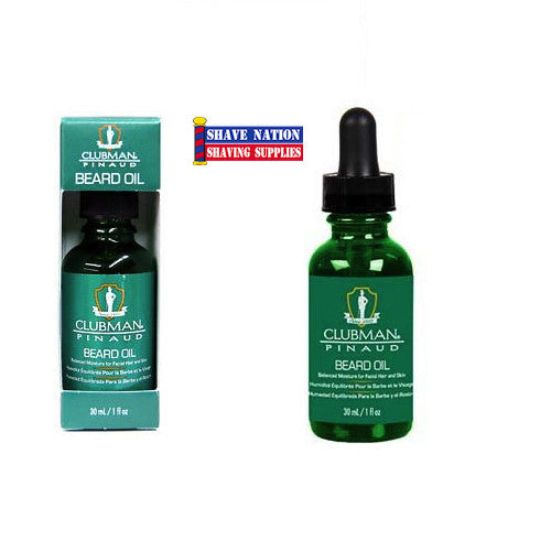 Clubman Premium Beard Oil with Dropper - Natural Conditioning & Growth Formula for Men - Perfect for Daily Grooming & Styling