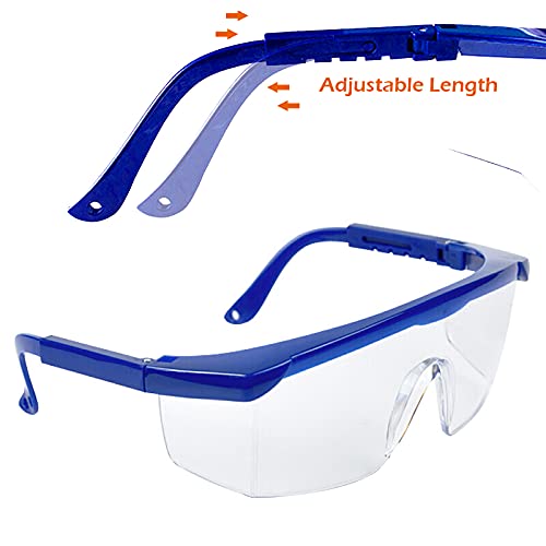 JUHONNZ Safety Goggles - 2 Pack Anti-Fog Protective Glasses with Clear Thick PC Lenses for Kids & Adults | Wrap-Around Design, Grey Frames | Perfect for Woodworking, Lab Work, DIY Projects & Outdoor Activities