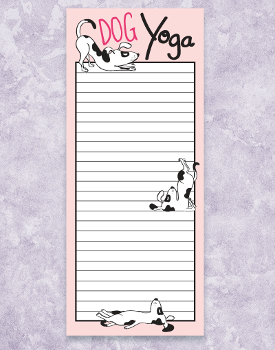 Dog Yoga Shopping List Pads - Cute Pet Reminder Notepads for Dog Owners | Perfect for Grocery Lists, To-Do Lists & Yoga Class Planning