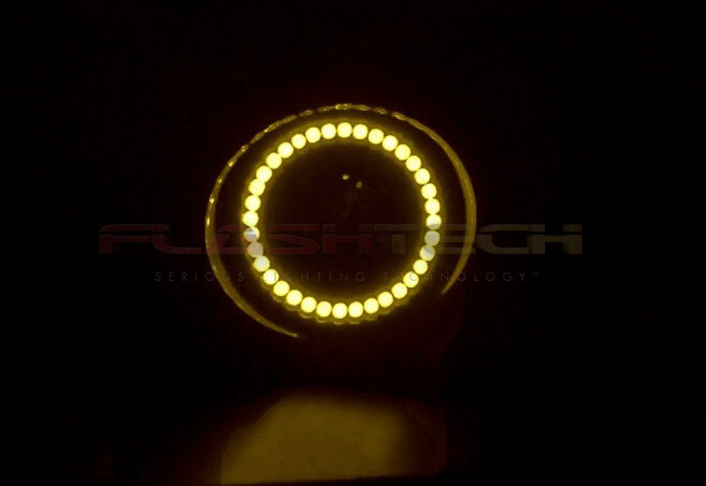 Flashtech LED RGB Multi-Color Waterproof Halo Ring Fog Lights with RF Remote for Dodge Charger 2005-2010 | Daytime Running Lights & Off-Road Lighting Accessories