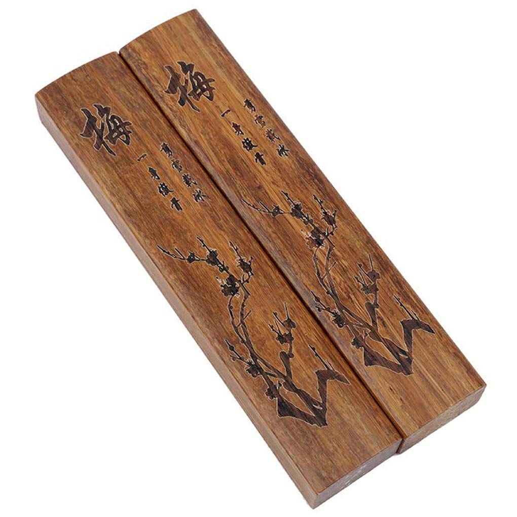 Chinese Calligraphy Wood Paperweight - 18x2.4x3.5cm Natural Texture Wooden Desk Accessory with Smooth Flat Bottom - Perfect for Office, Study & Home Decoration - Ideal Gift for Calligraphy Lovers & Stationery Enthusiasts