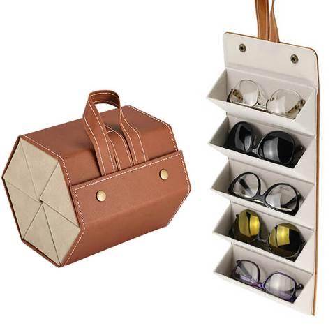 Bean Sunglass Organizer Case - Compact & Durable Eyewear Storage Pouch for Travel, Car, and Home Organization