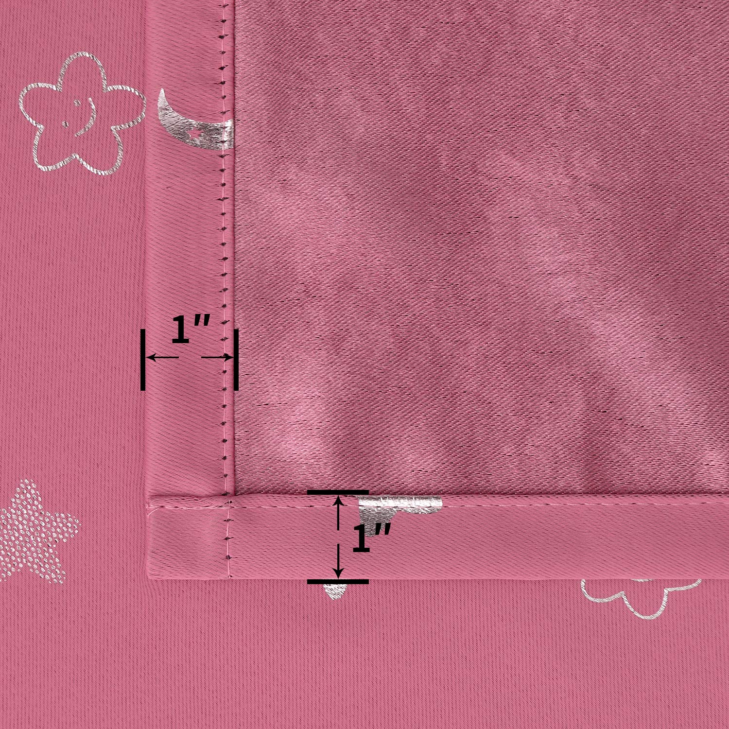 BGment Pink Star & Moon Blackout Curtains for Girls Bedroom - 54