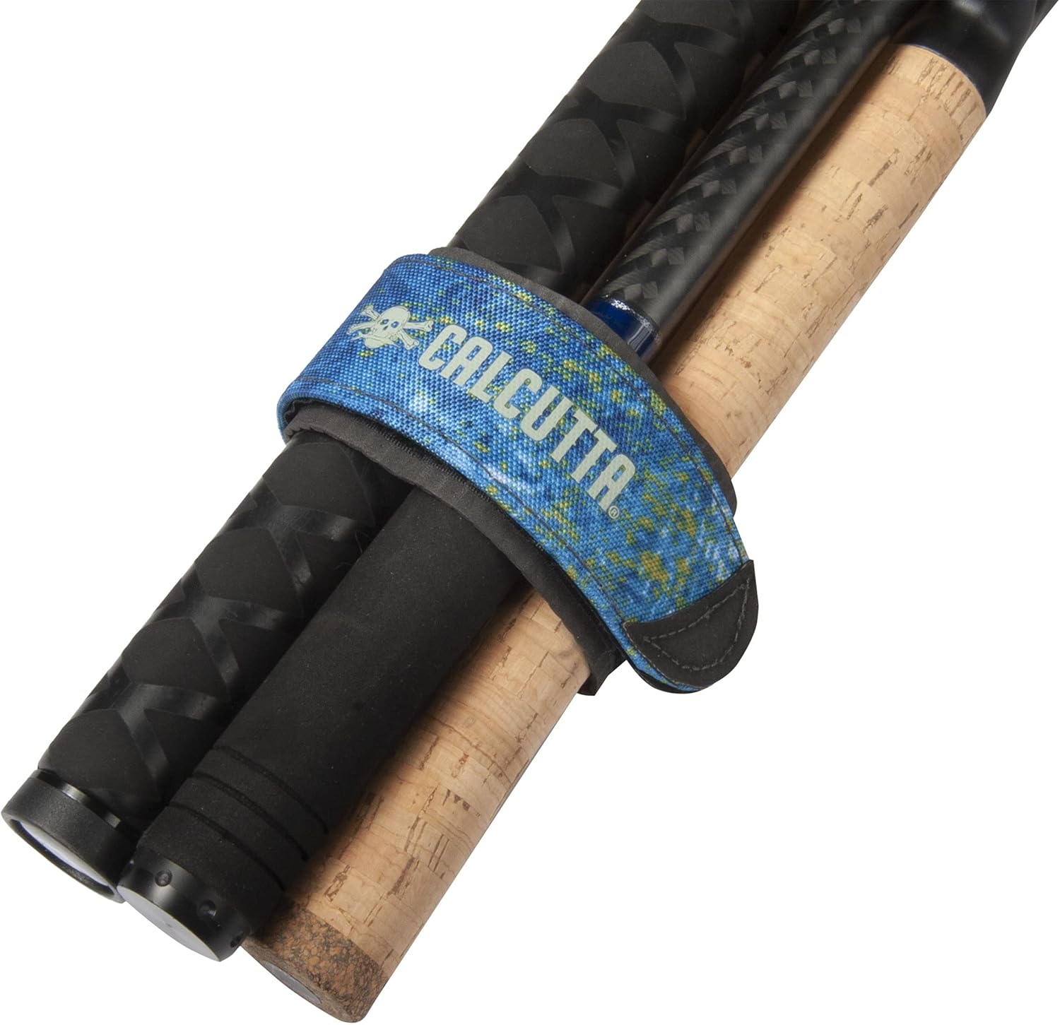 Calcutta Squall Rod Wrap - 2 Pack, Mossy Oak Shoreline Camo Design - Perfect for Fishing Rod Protection & Grip Enhancement - Ideal for Saltwater & Freshwater Fishing Trips