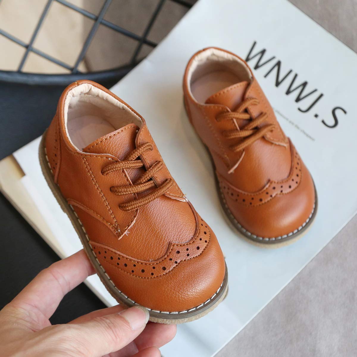 Boys & Girls Leather Loafers - Brown & Black Oxford Dress Shoes for Toddlers | Wedding, School Uniform & Formal Occasions